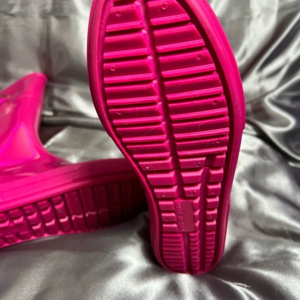 Furla Tall Rain Boots Women’s‎ Size 10.5 Pink Rubber Waterproof Gardening Preppy